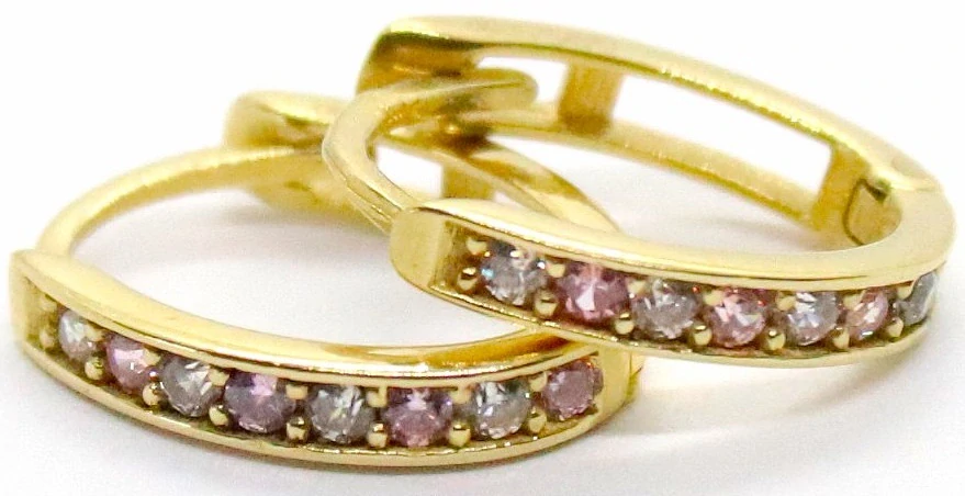 Klenoty Budín Dívčí zlaté kruhové náušnice se zirkony oválky 585/0,97gr HK2413