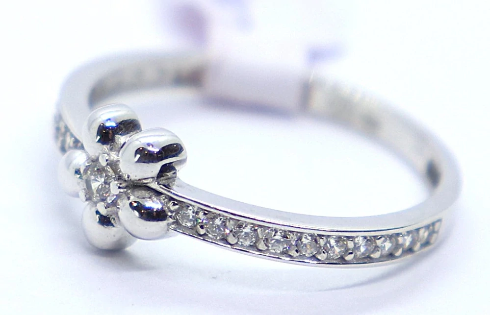 Klenoty Budín Dámský prsten z bílého zlata se zirkony 585/1,70gr vel. 54 HK1247