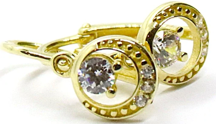 Klenoty Budín Dětské zlaté náušnice se zirkony 585/1,28gr HK2372