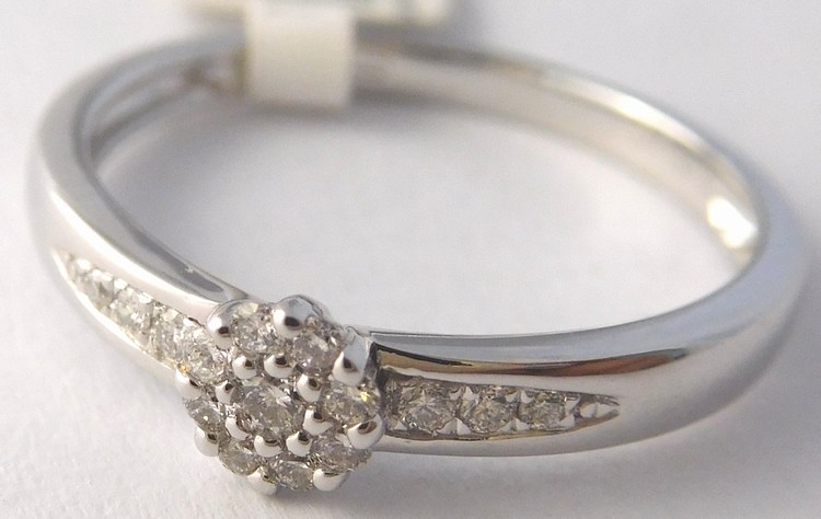 Klenoty Budín Zásnubní diamantový prsten z bílého zlata s 15ks diamantů 585/1,87gr 3861211