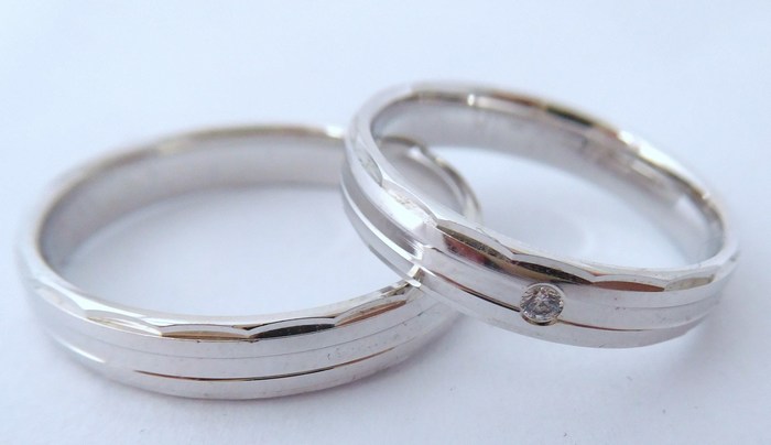 Elegantní stříbrné snubní prsteny Couple 925/1000 4N18