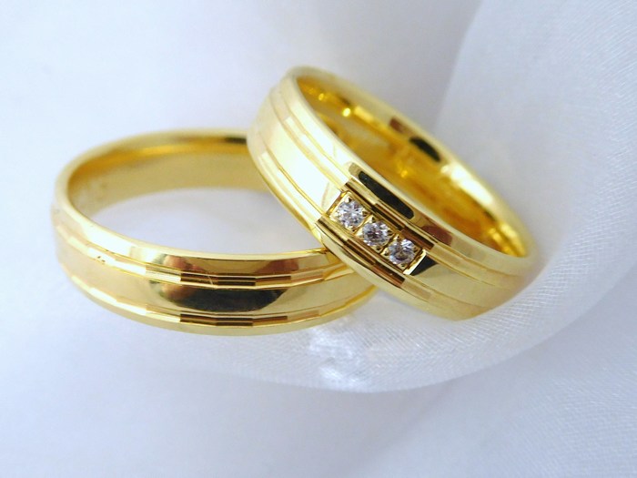 Luxusní zlaté snubní prsteny Couple 585/1000 5N13