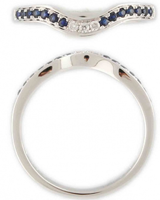 Diamantový prsten s diamanty a modrými pravými safíry vel. libovolná 38606