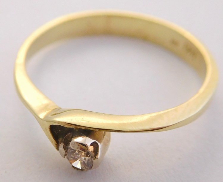 Klenoty Budín Zásnubní zlatý diamantový prsten s diamantem vel. 59 585/2,19gr 17-01 204 T283