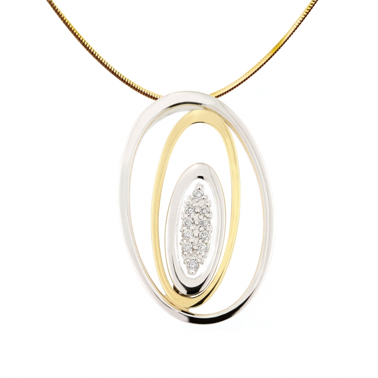 Elegantní diamantový přívěsek ze žlutého zlata AGAPE s brilianty 1750128