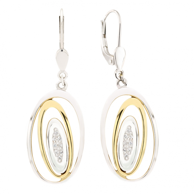 Elegantní diamantové náušnice ze žlutého zlata AGAPE s brilianty 1750129