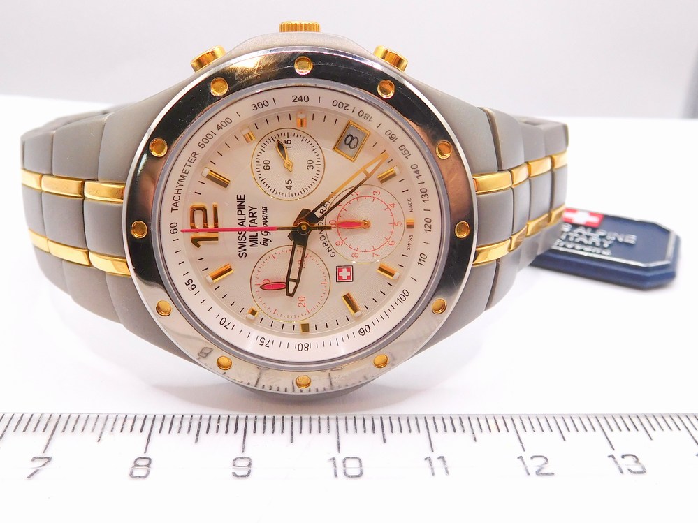 GROVANA Luxusní pánské švýcarské titanové hodinky Swiss Alpine Millitary by Grovana 1532.9122