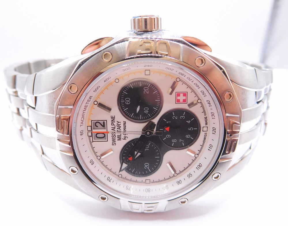 GROVANA Luxusní pánské švýcaré ocelové hodinky Swiss Millitary by Grovana 1610.9133