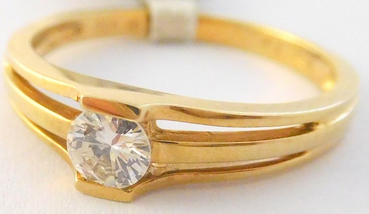 Klenoty Budín Zásnubní prsten s velkým přírodním diamantem 0,19CT 585/2,30gr vel. 52 3810121
