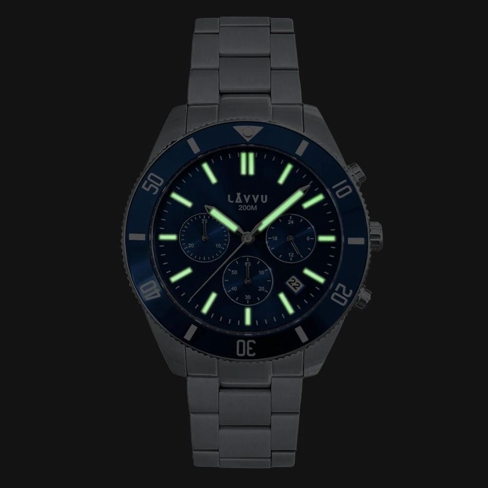 LAVVU Pánské hodinky Chronograph BRENNING s vodotěsností 200M LWM0340