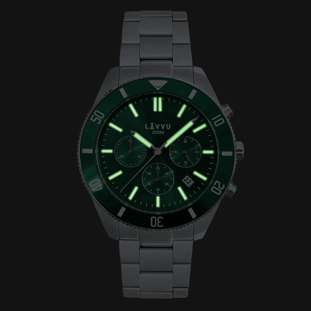 LAVVU Pánské hodinky Chronograph BRENNING s vodotěsností 200M LWM0342