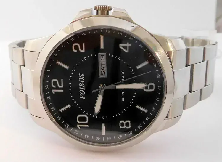 Foibos Mohutné přehledné pánské vodotěsné hodinky Foibos CK7090.2 - 10ATM se safírovým sklíčkem