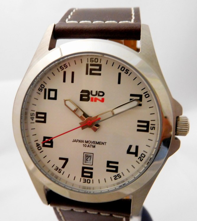 Klenoty Budín Pánské levné ocelové vodotěsné hodinky BUD-IN steel B1701.4  - 10ATM