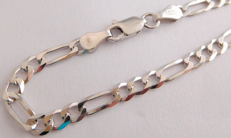 Klenoty Budín Pánský mohutný stříbrný rhodiovaný řetěz (řetízek) 55cm FIGARO šíře3,5mm 925/1000 9,06gr 030239000040