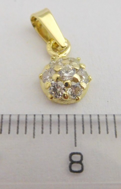 Klenoty Budín  zlatý přívěsek ze žlutého zlata se zirkony 585/0,74gr 246040528