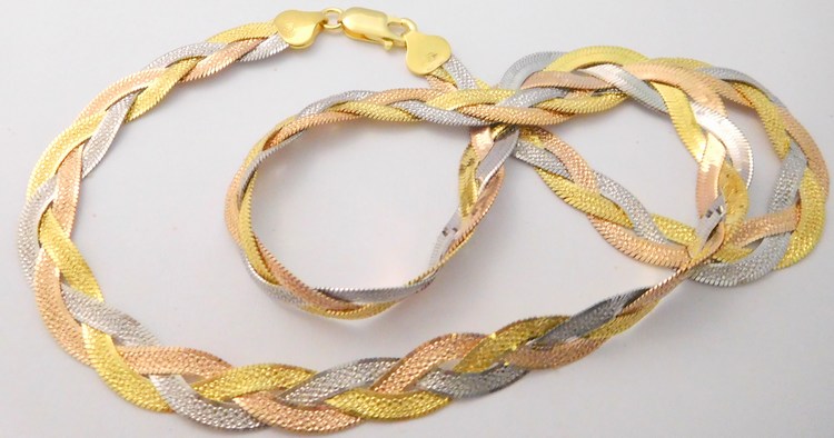 Klenoty Budín Stříbrný pletený náhrdelník (řetízek) - oboustranný gravírovaný 50cm 17,27gr 030898900004