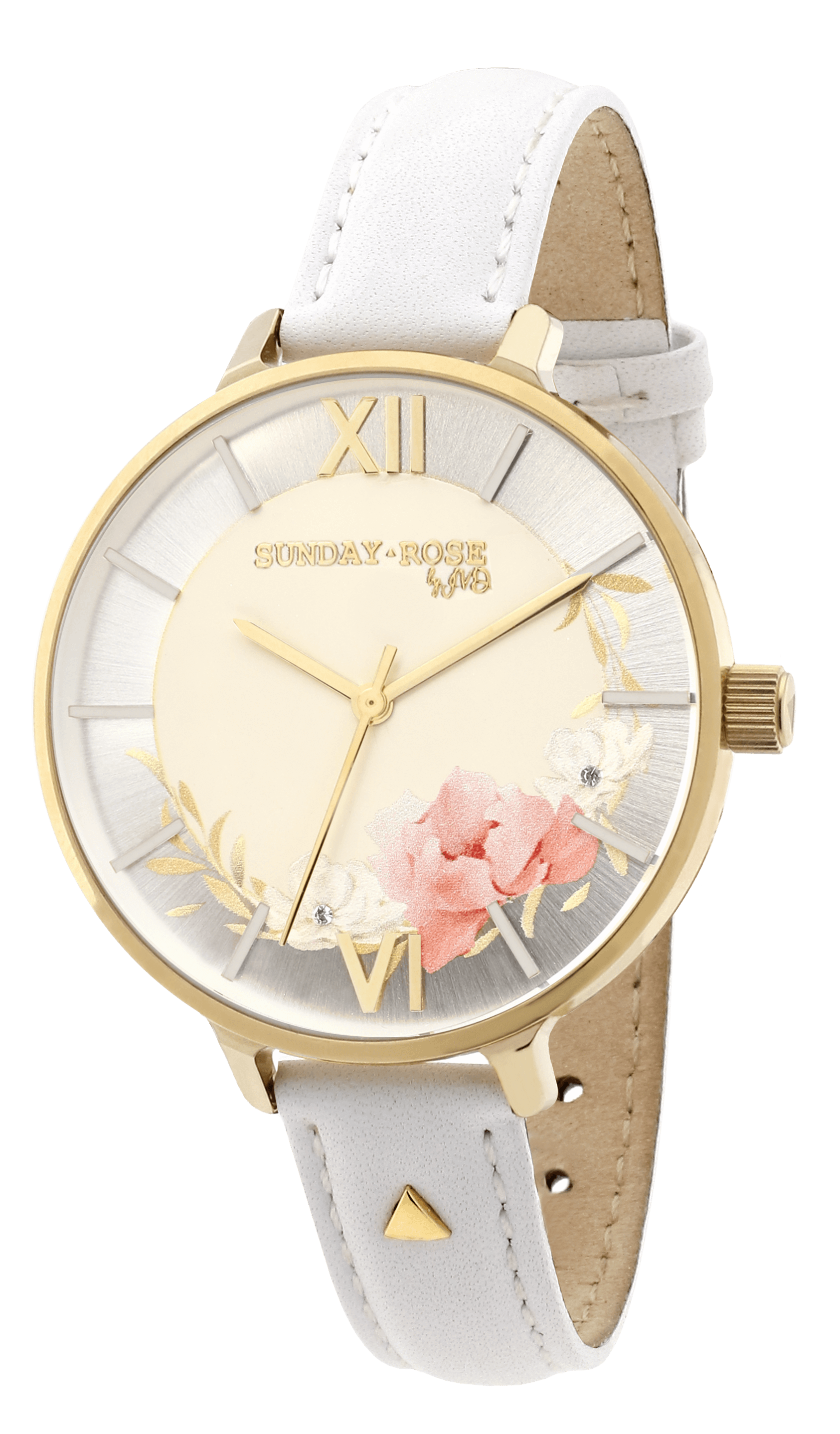 Dámské luxusní designové hodinky SUNDAY ROSE Spirit TEA ROSE LEATHER SUN-S15
