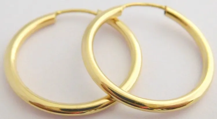 Klenoty Budín Dámské zlaté hladké kruhy ze žlutého zlata průměr 18mm 585/0,53gr H390