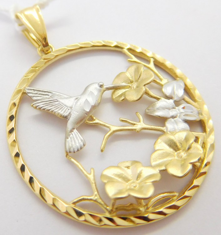 Klenoty Budín Obrovský zlatý přívěsek z bílého a žlutého zlata 585/2,51gr HK3005