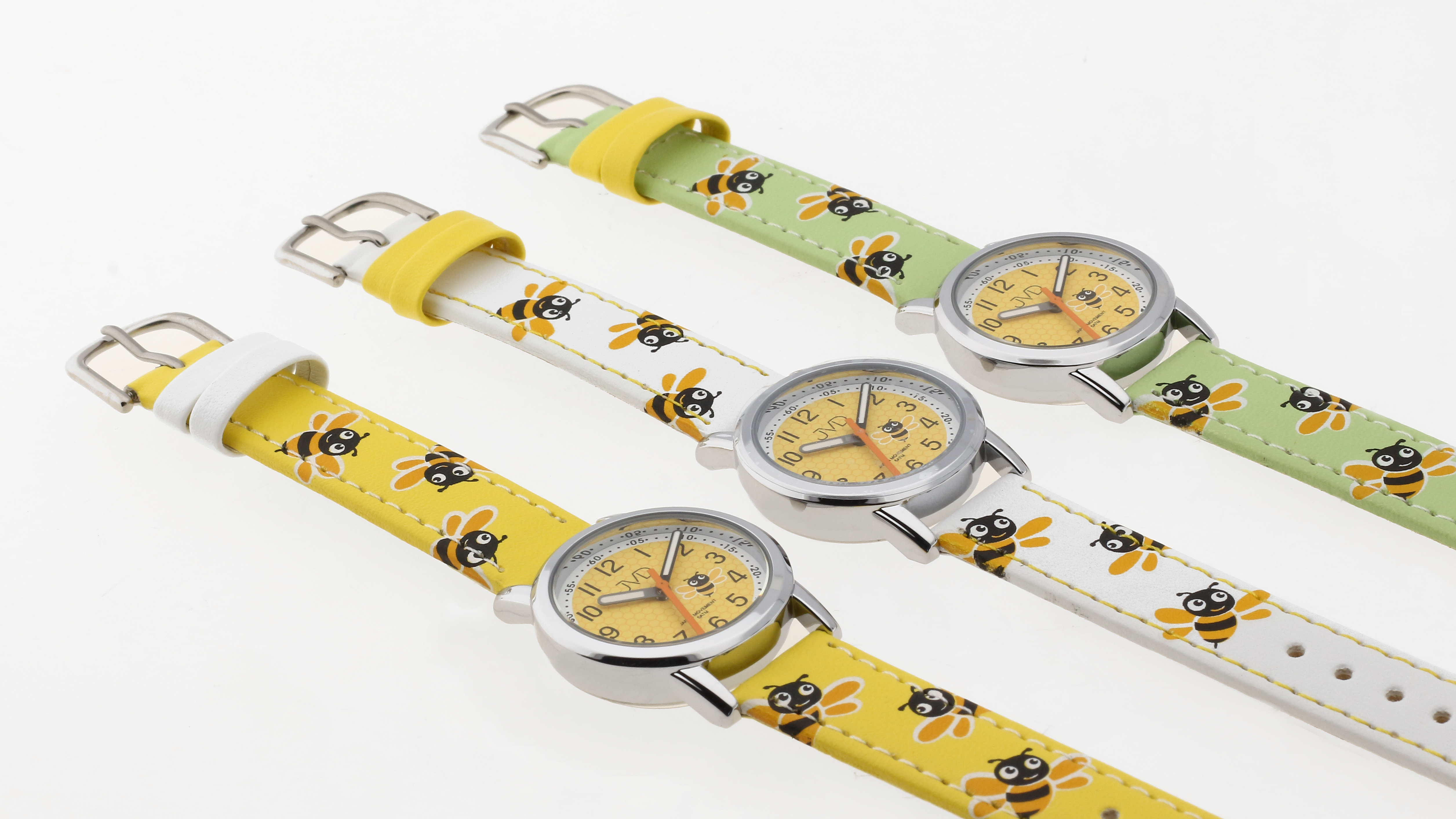 JVD Dětské dívčí žluté náramkové hodinky s včelkami JVD J7206.1