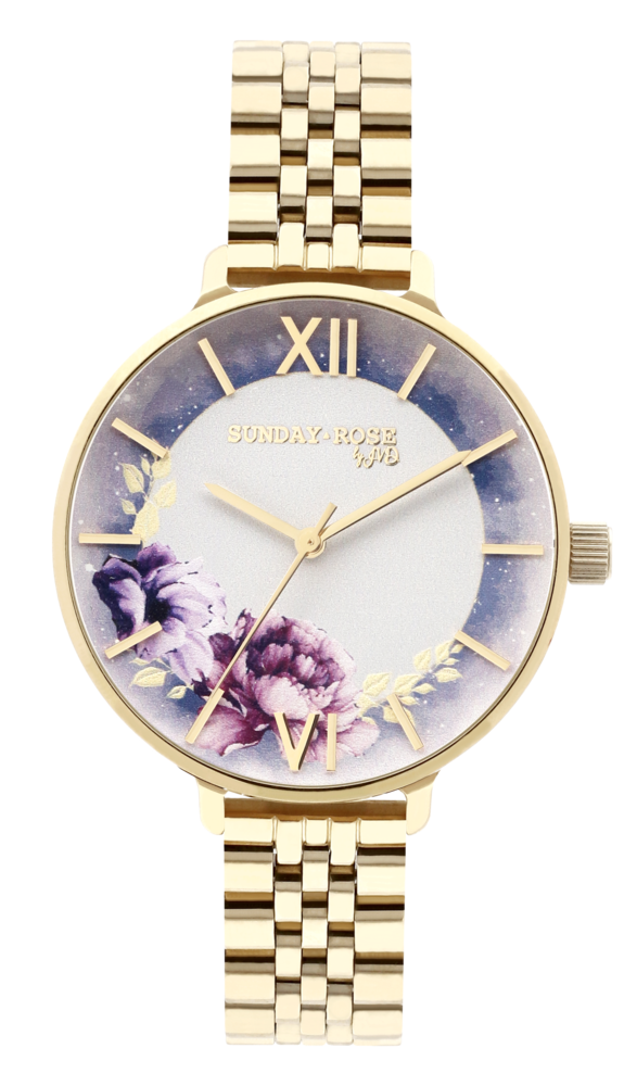 SUNDAY ROSE Dámské luxusní designové hodinky SUNDAY ROSE Enchanted Midnight Sky SUN-E05