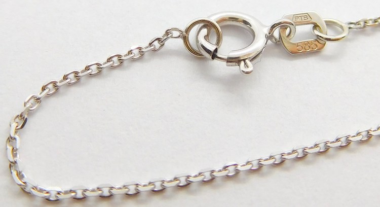 Klenoty Budín Přívěskový zlatý řetízek z bílého zlata ANKER 585/1,63gr 50cm HK6265