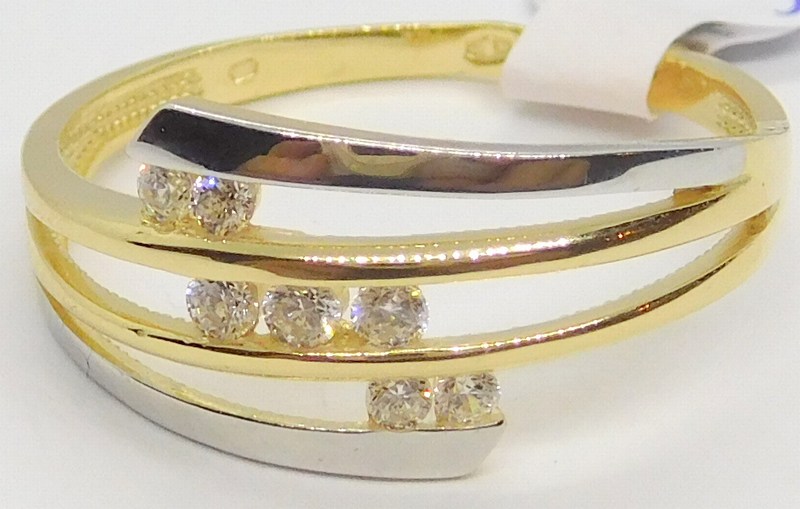 Klenoty Budín Dámský zlatý prsten v kombinaci zlata se zirkony 585/2,72gr vel. 59 HK1260