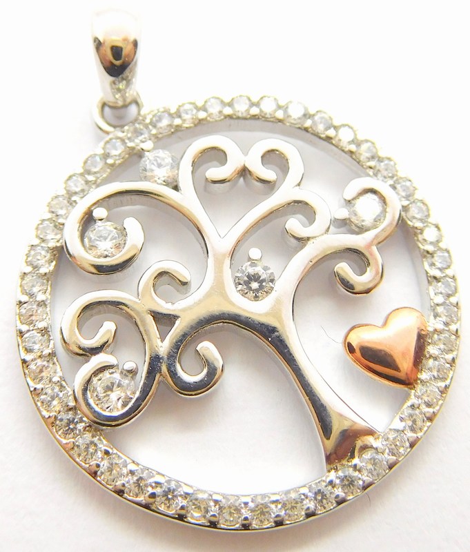 Klenoty Budín Stříbrný strom života - přívěsek se zirikony 925/1000 031097800001