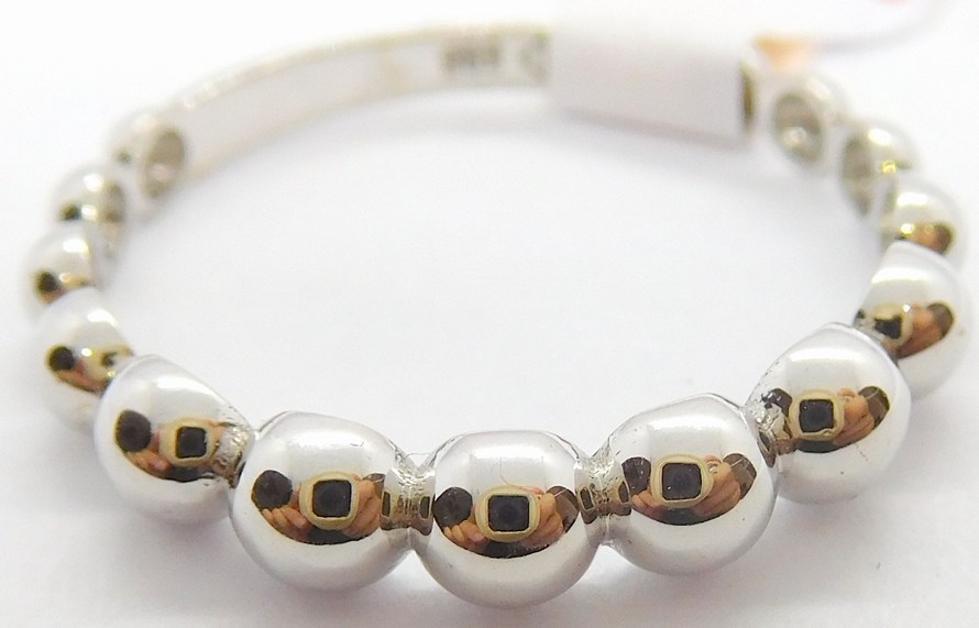 Klenoty Budín Dámský kuličkový zlatý prsten ze bílého zlata 585/1,52gr vel. 53 HK1097