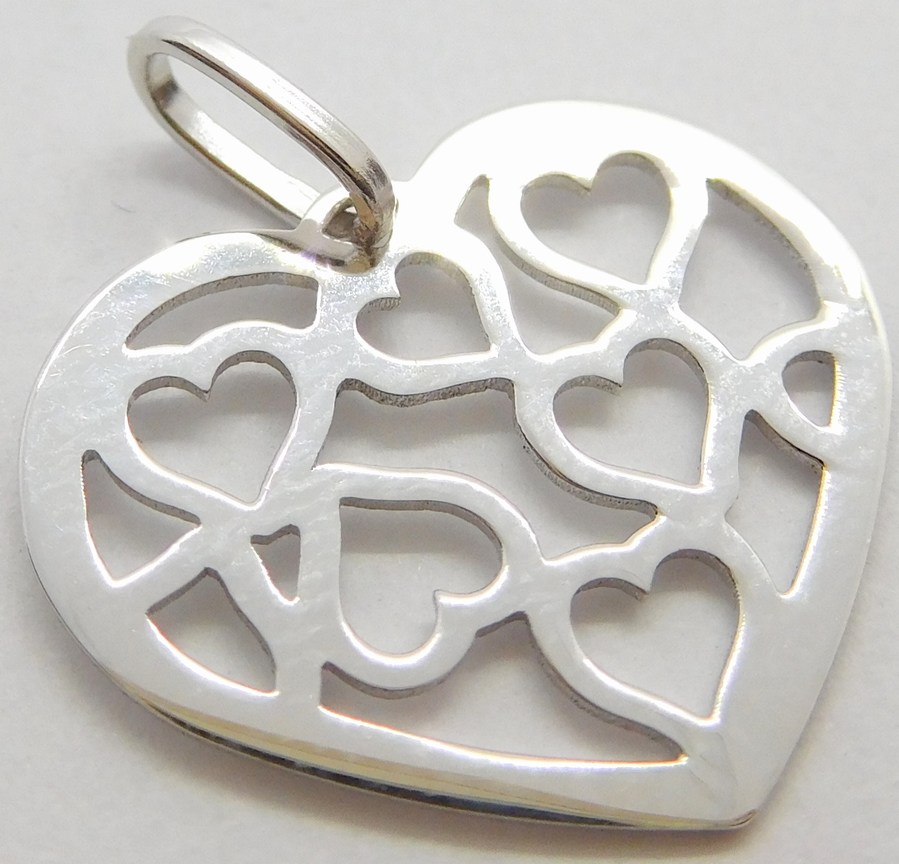 Klenoty Budín Zlaté srdíčko z bílého zlata - přívěsek SRDCE 585/0,76gr HK3097