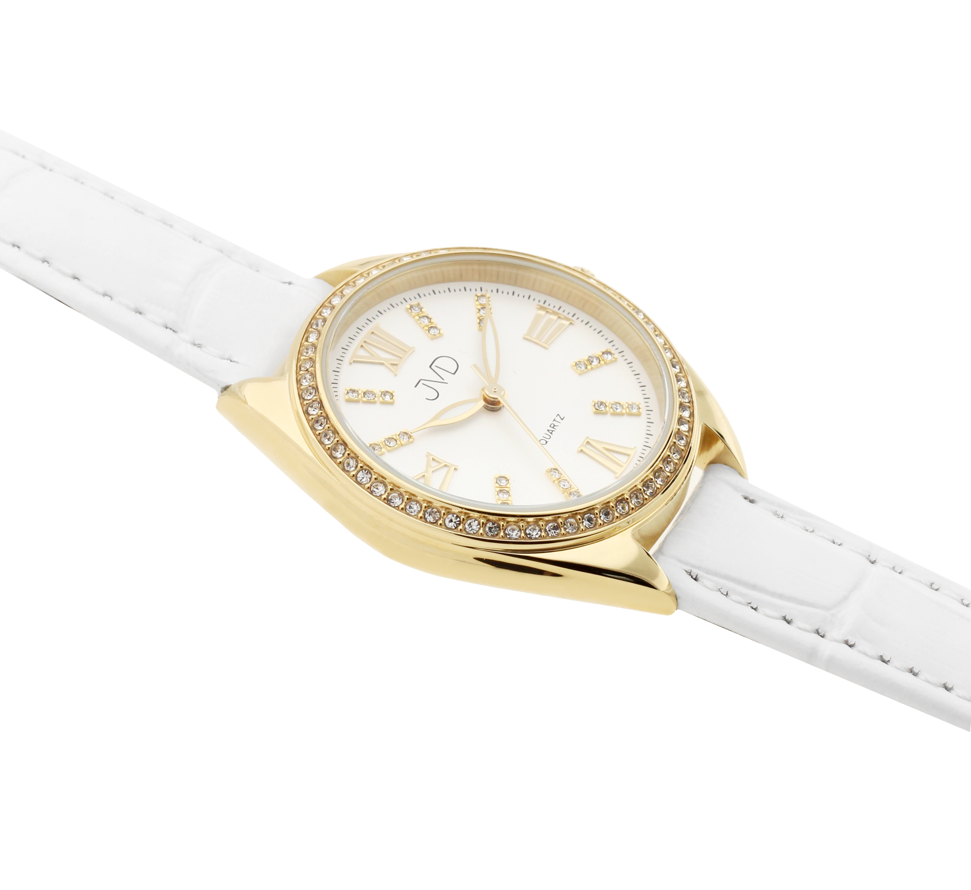 Bílé dámské elegantní šperkové hodinky JVD JG1028.3