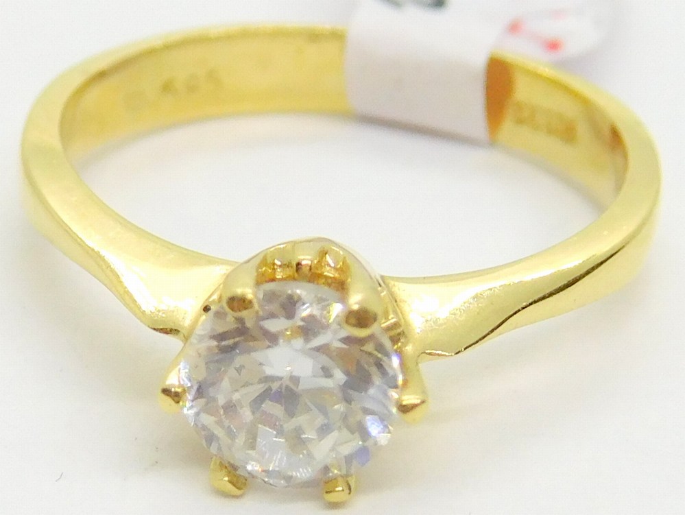 Klenoty Budín Dámský zásnubní zlatý prsten se zirkonem 585/2,60gr vel. 55 HK1112