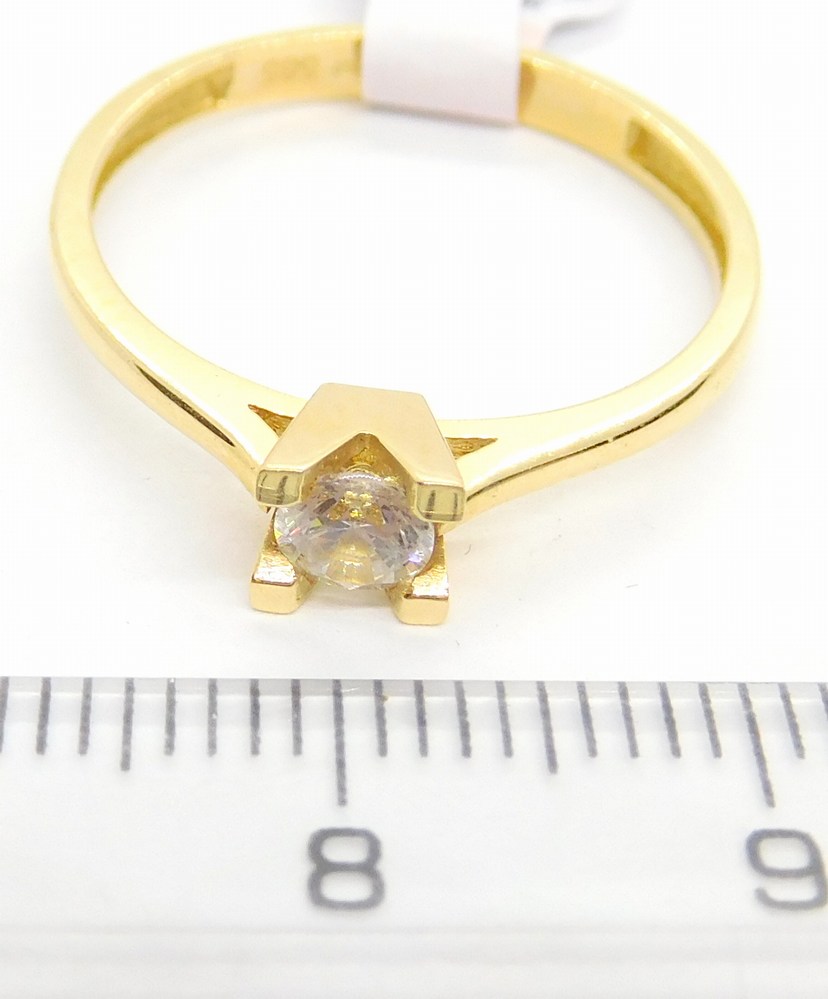 Klenoty Budín Dámský zásnubní zlatý prsten se zirkonem 585/1,94gr vel. 58 HK1111