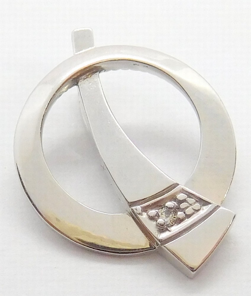 Klenoty Budín Dámský zlatý přívěsek z bílého zlata se zirkonem 585/1,32gr HK3121