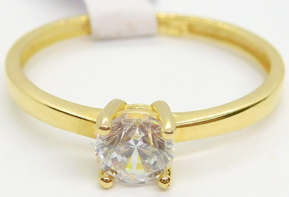 Klenoty Budín Dámský zásnubní zlatý prsten se zirkonem 585/1,19gr vel. 52 HK1119