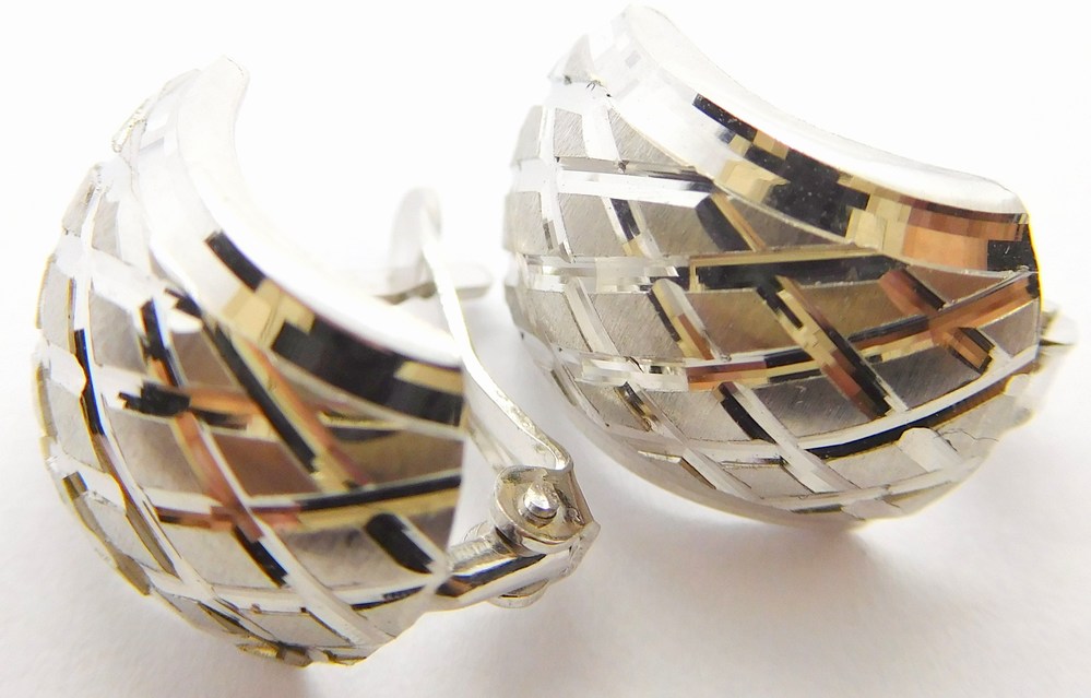 Klenoty Budín Dámské gravírované náušnice z bílého zlata 585/1,47gr HK2158