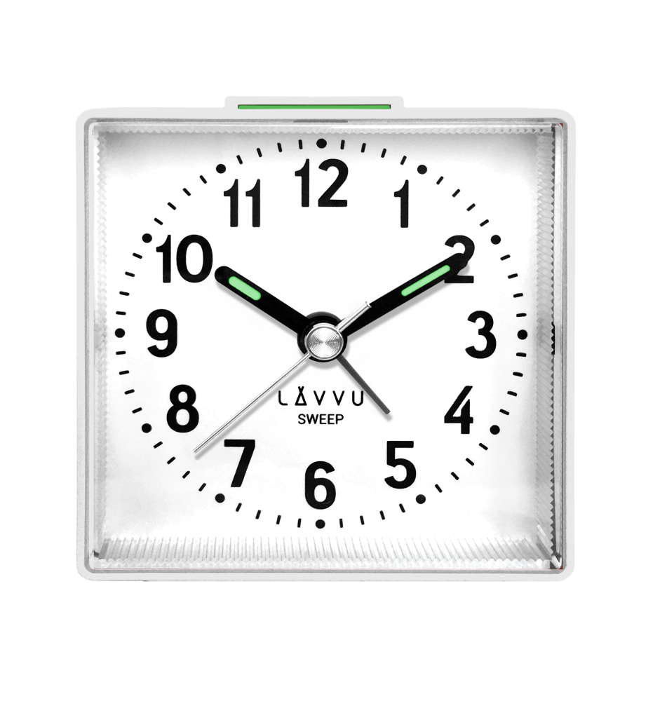 LAVVU Bateriový bílý budík SWEEP s plynulým chodem - 3 ROKY ZÁRUKA!  LAS3016