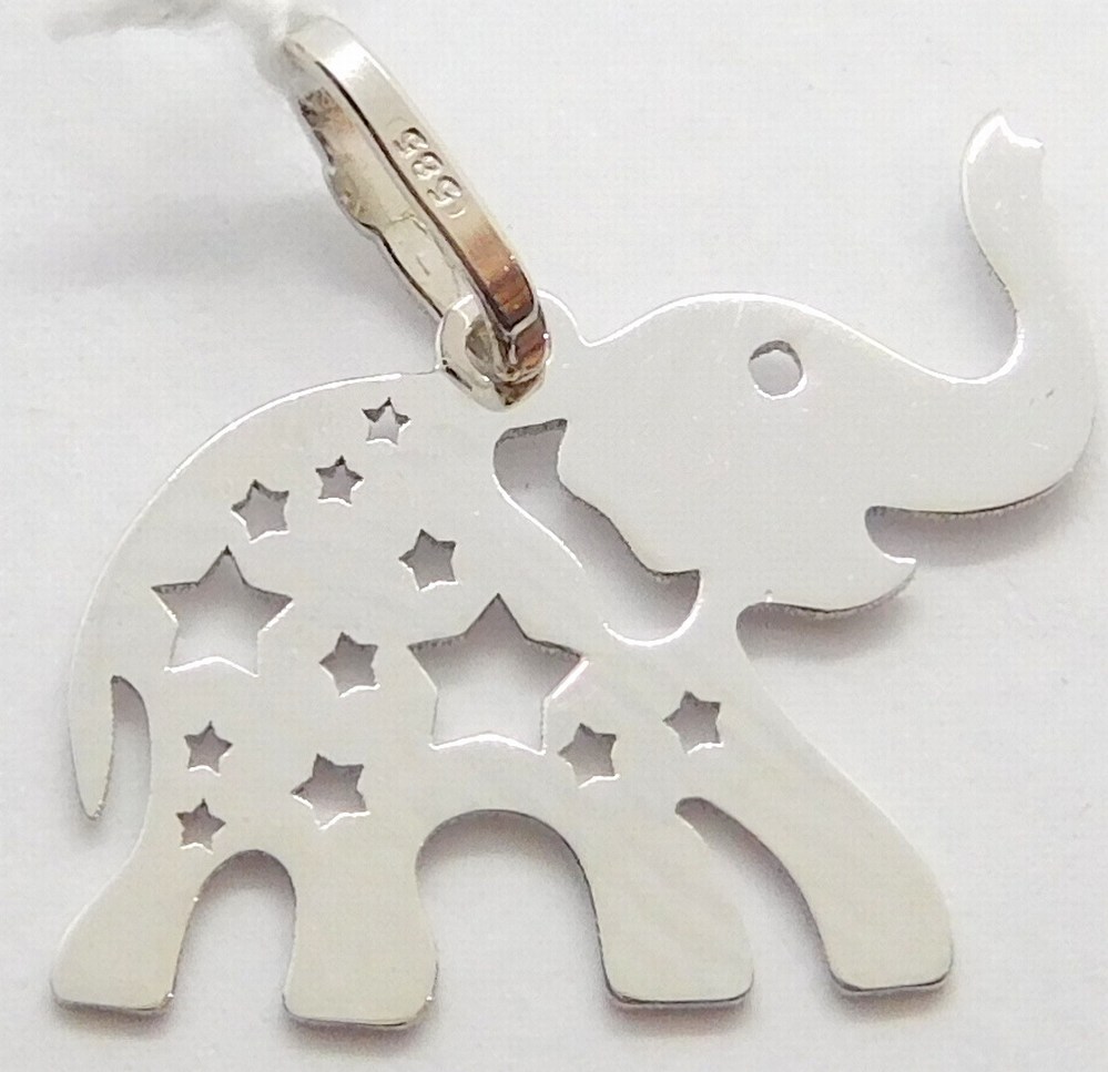 Klenoty Budín Zlatý přívěsek z bílého zlata - slon pro štěstí 585/0,56gr H052