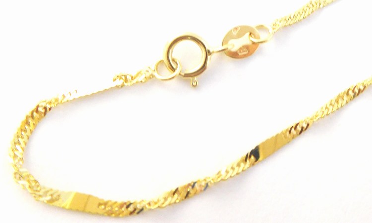 Klenoty Budín Zlatý pevný silný náramek twist s destičkami 585/0,78gr 18cm HK7142