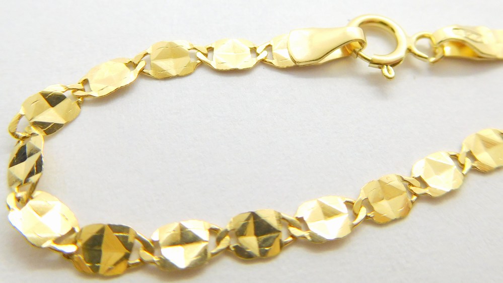 Klenoty Budín Dámský mohutný plochý zlatý řetízek ze žlutého zlata 42cm 585/2,54gr HK6293