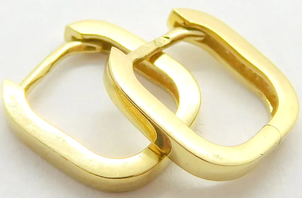 Klenoty Budín Dívčí čtverečkové náušnice ze žlutého zlata 585/1,27gr HK2190