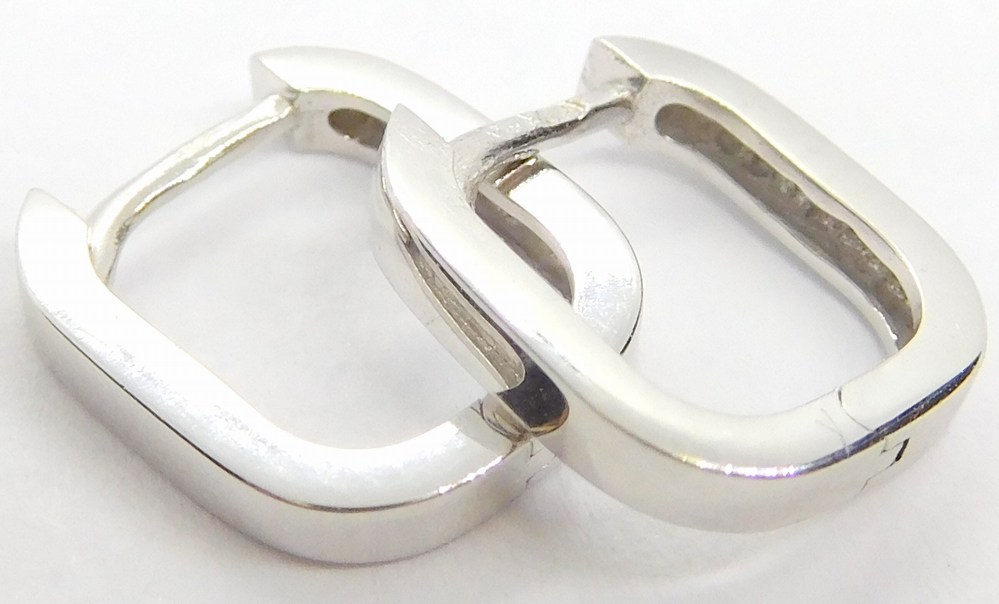 Klenoty Budín Dívčí čtverečkové náušnice z bílého zlata 585/1,13gr HK2191