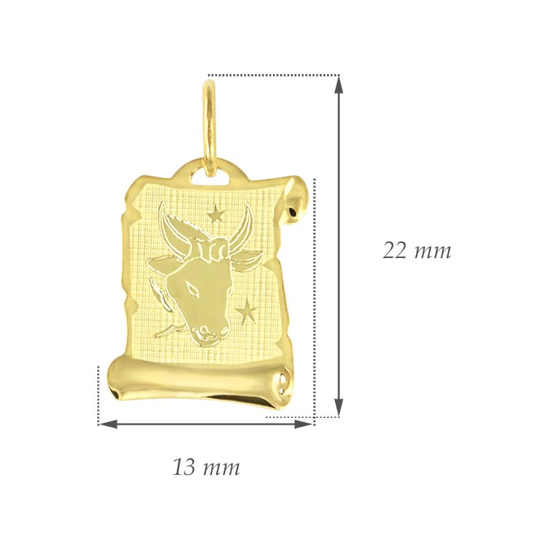 GEMMAX Zlatý přívěsek na pergamenu s gravírováním - znamení BÝK 585/0,50gr GUPYN-58031 