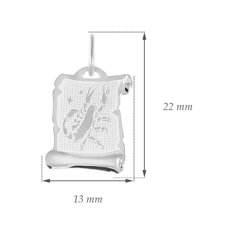 GEMMAX Zlatý přívěsek na pergamenu s gravírováním v bílém zlatě - znamení ŠTÍR 585/0,55gr GUPWN-58281