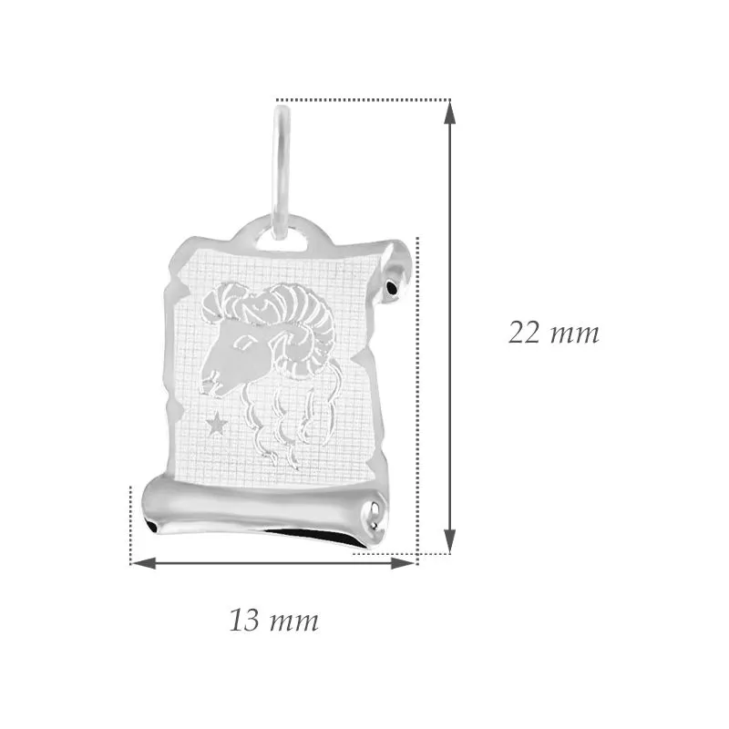 GEMMAX Zlatý přívěsek na pergamenu s gravírováním v bílém zlatě - znamení BERAN 585/0,55gr GUPWN-58211