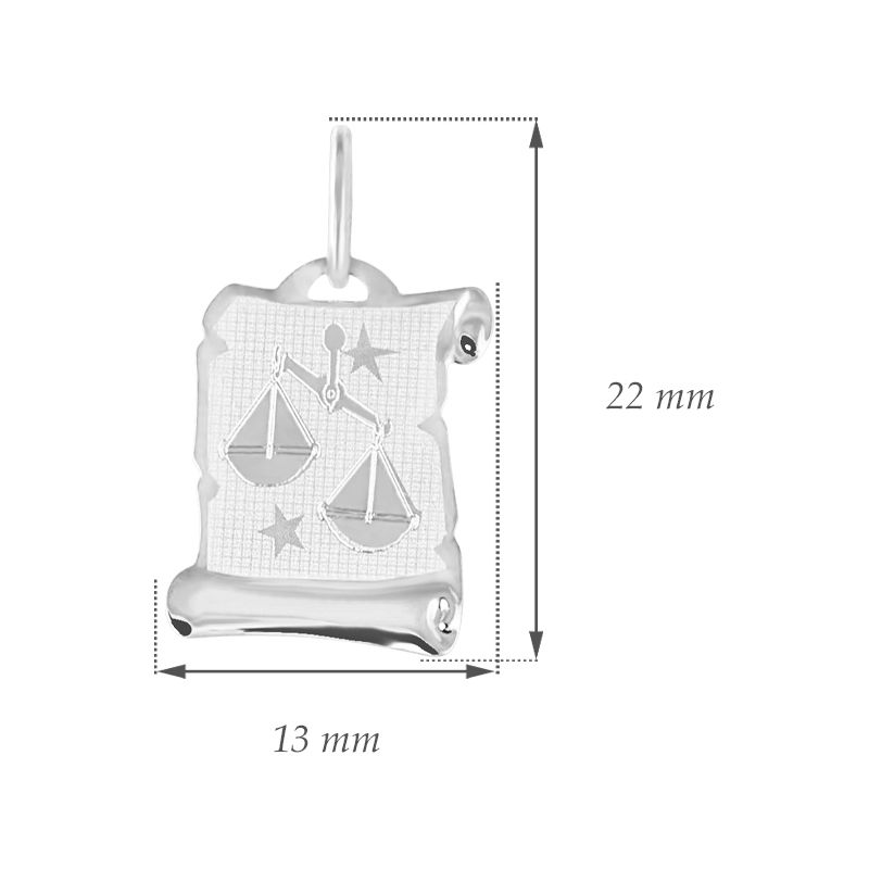 GEMMAX Zlatý přívěsek na pergamenu s gravírováním v bílém zlatě - znamení VÁHY 585/0,55gr GUPWN-58181