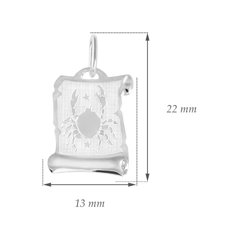 GEMMAX Zlatý přívěsek na pergamenu s gravírováním v bílém zlatě - znamení RAK 585/0,55gr GUPWN-58171