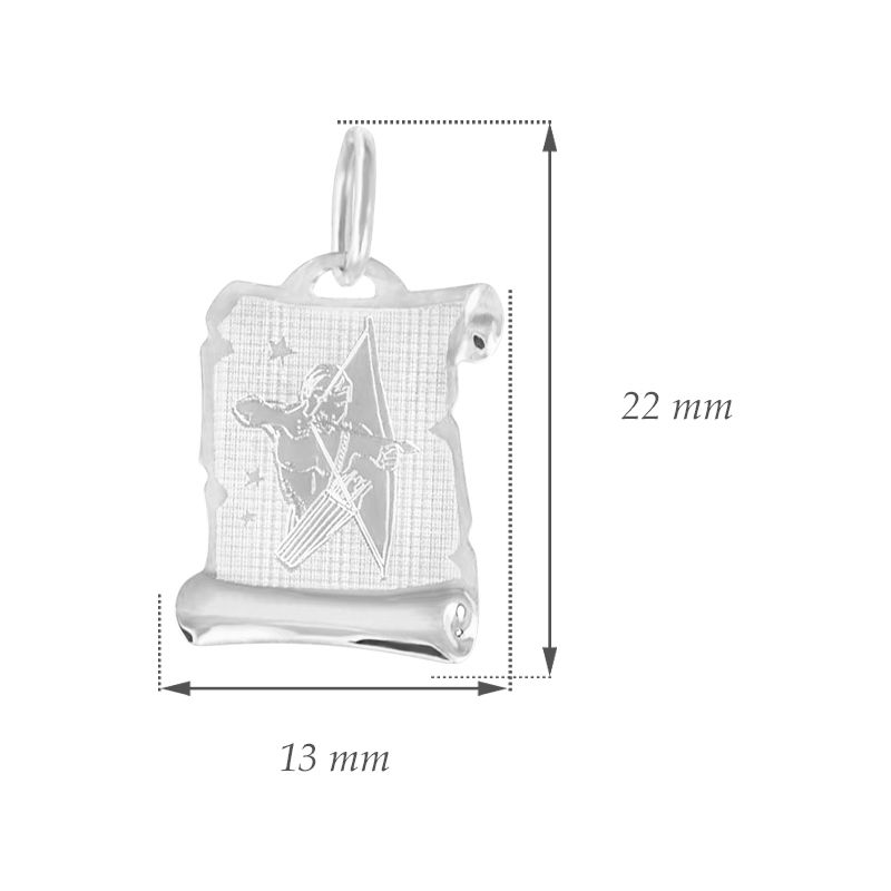 GEMMAX Zlatý přívěsek na pergamenu s gravírováním v bílém zlatě - znamení STŘELEC 585/0,55gr GUPWN-58151