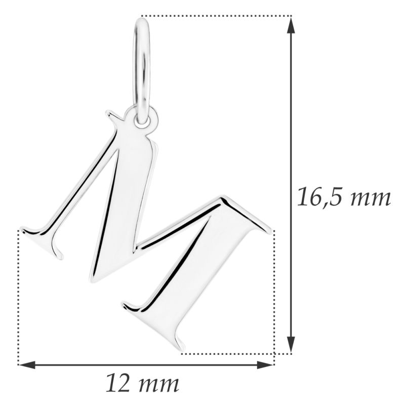GEMMAX Zlatý přívěsek tiskací písmenko 585/0,20gr písmenko M GUPWN-43541