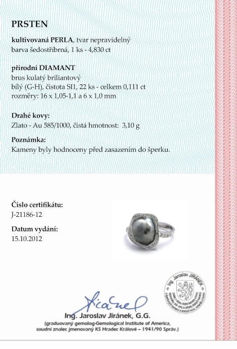 Luxusní prsten s kultivovanou perlou 585/3,10 gr J-21186-12 POŠTOVNÉ ZDARMA!